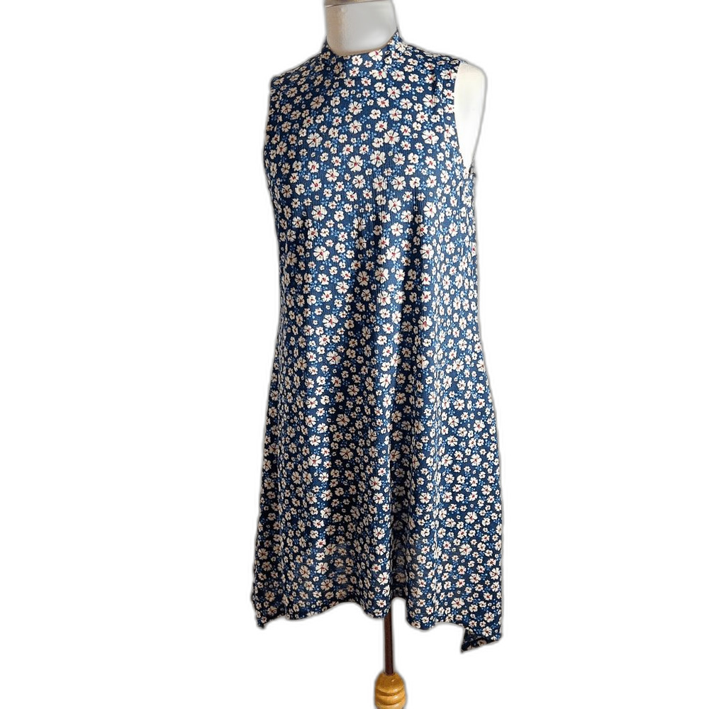 Beige by Eci Dress Size M Vintage 90's Style Mini Sleeveless Navy Dress